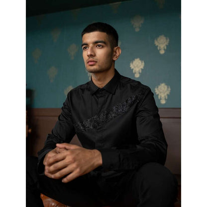 Varun Chakkilam Ebony Black Streak Shirt