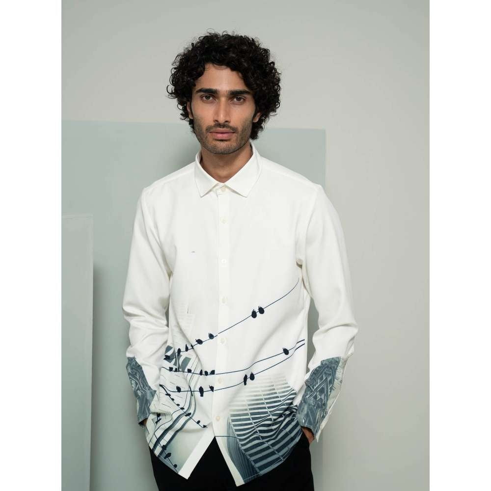Varun Chakkilam Skyscraper White And Grey Shirt