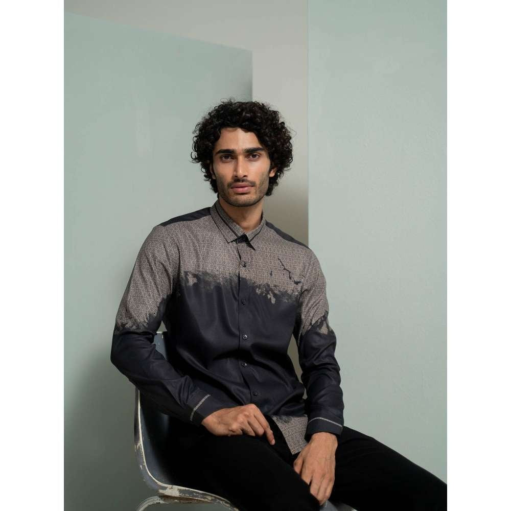 Varun Chakkilam Black Grunge Diffused Shirt