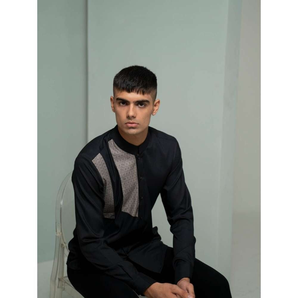 Varun Chakkilam Black Grunge Blocks Shirt