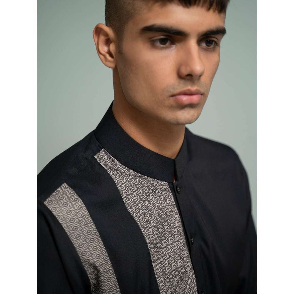 Varun Chakkilam Black Grunge Blocks Shirt