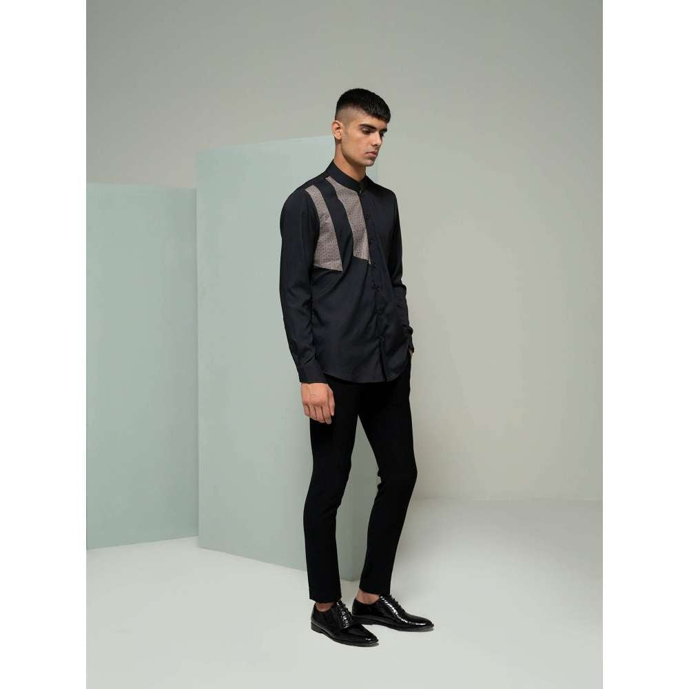 Varun Chakkilam Black Grunge Blocks Shirt