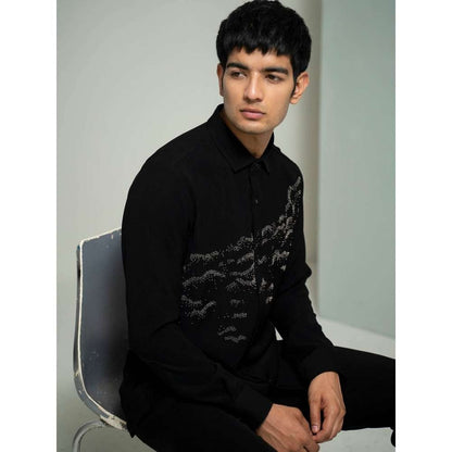 Varun Chakkilam Black Waves Shirt
