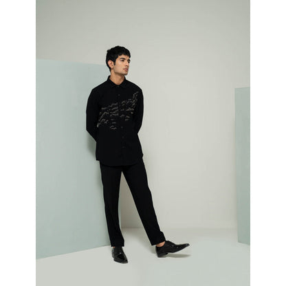 Varun Chakkilam Black Waves Shirt