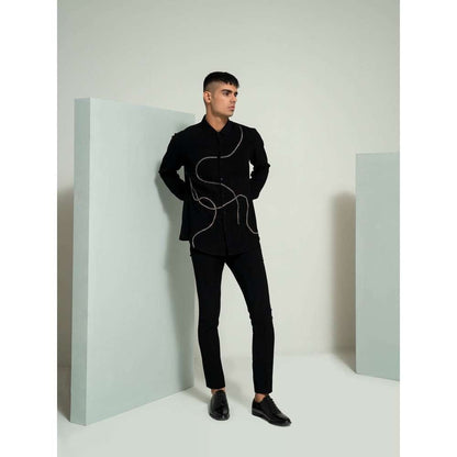 Varun Chakkilam Black Metallic Chain Shirt