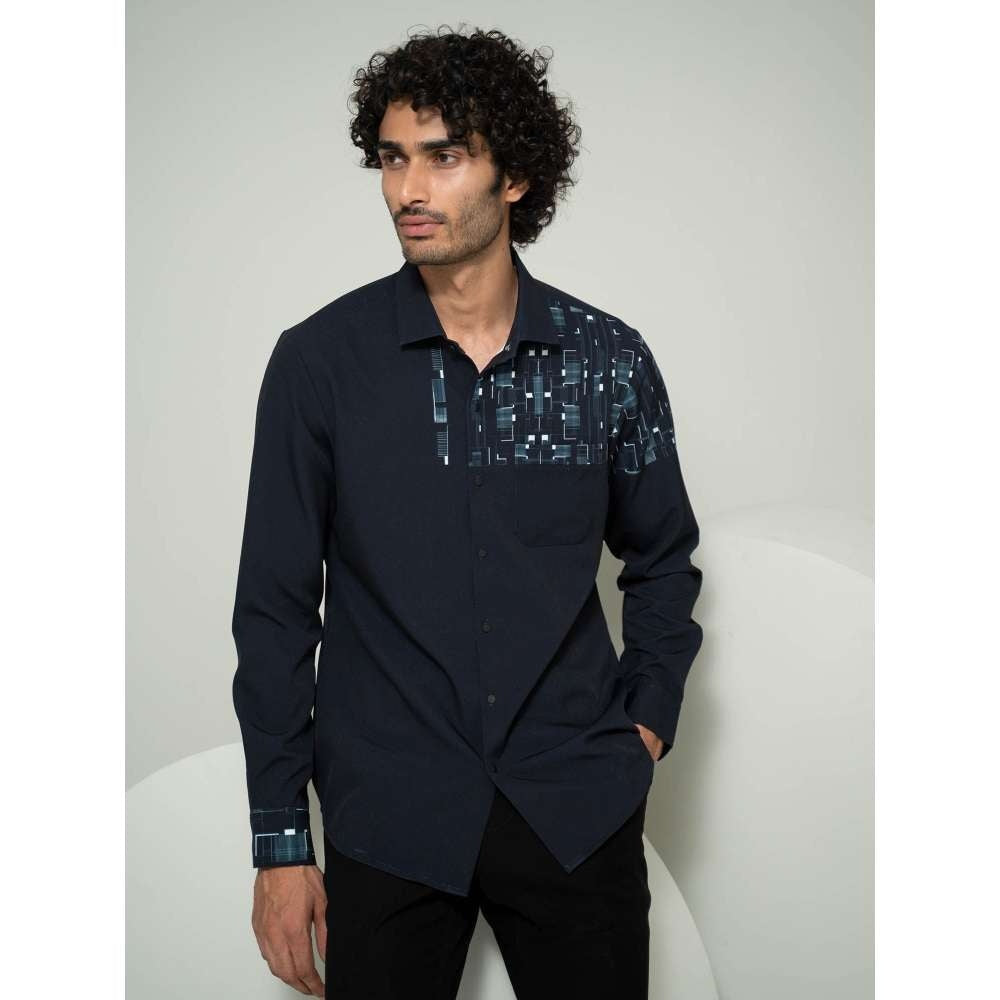 Varun Chakkilam Black Diffused Block Shirt – Nykaa Fashion