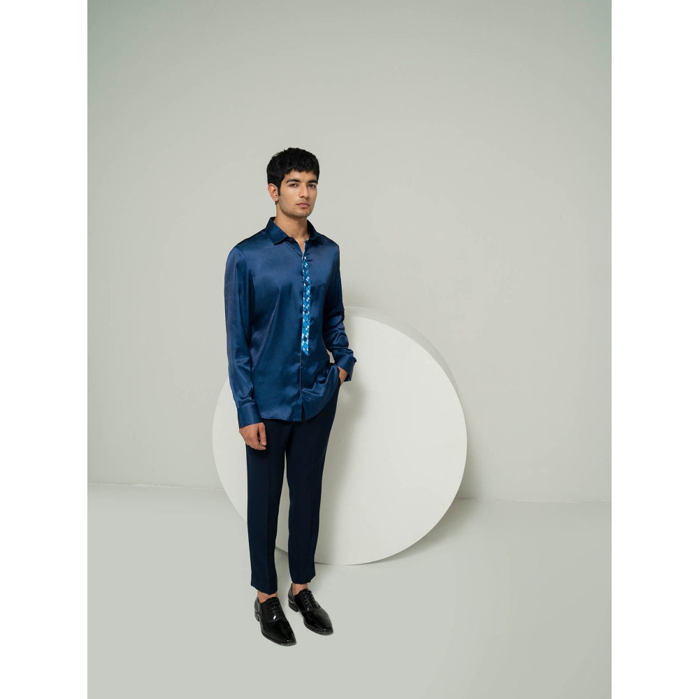 Varun Chakkilam Blue Hourglass Block Shirt