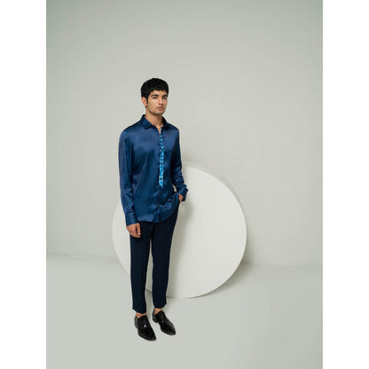 Varun Chakkilam Blue Hourglass Block Shirt