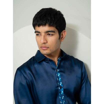Varun Chakkilam Blue Hourglass Block Shirt
