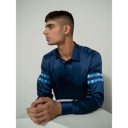 Varun Chakkilam Blue Hourglass Striped Shirt