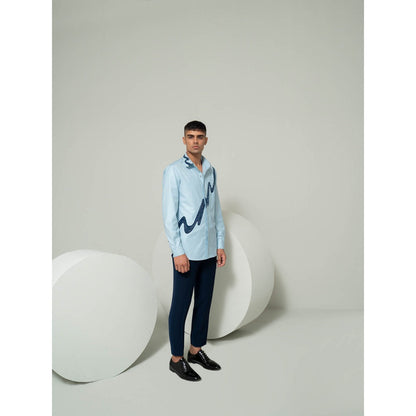 Varun Chakkilam Sky Blue Appliqu Shirt