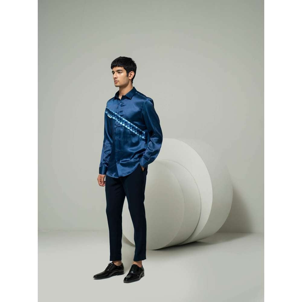 Varun Chakkilam Blue Descending Streak Shirt