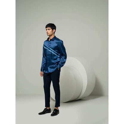 Varun Chakkilam Blue Descending Streak Shirt