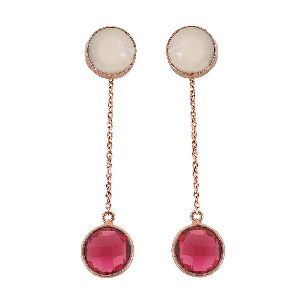 VARNIKA ARORA Sway- 22K Rose Gold Plated White Mother Of Pearl Earrings