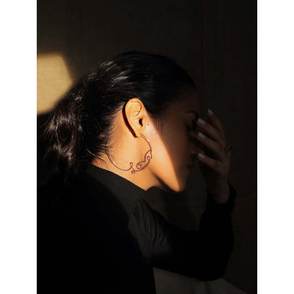 VARNIKA ARORA Flaccid- 22K Rose Gold Plated Love Hoops Earrings