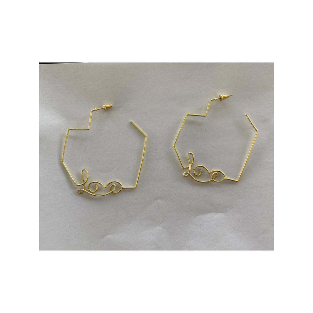 VARNIKA ARORA Flaccid- 22K Gold Plated Love Hoops Earrings