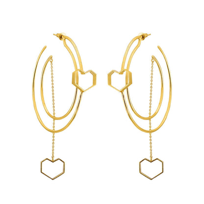 VARNIKA ARORA United- 22K Gold Plated Heart Hoops Earrings