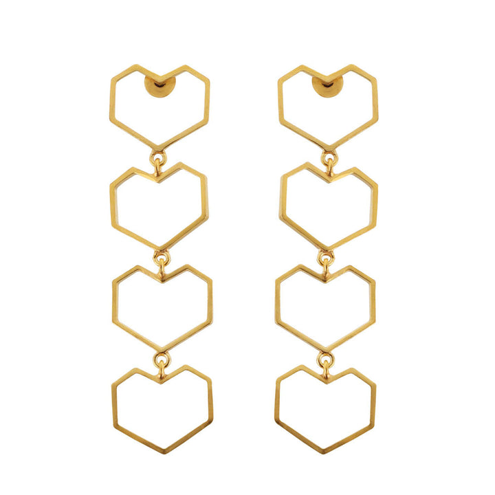 VARNIKA ARORA Rung- 22K Gold Plated Heart Dangler Earrings