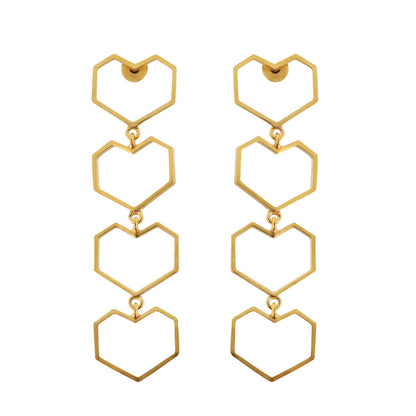 VARNIKA ARORA Rung- 22K Gold Plated Heart Dangler Earrings