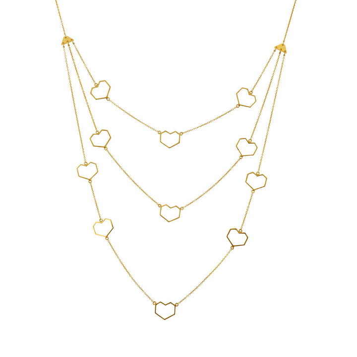 VARNIKA ARORA Contour- 22K Gold Plated Heart Layered Chain Neckpiece