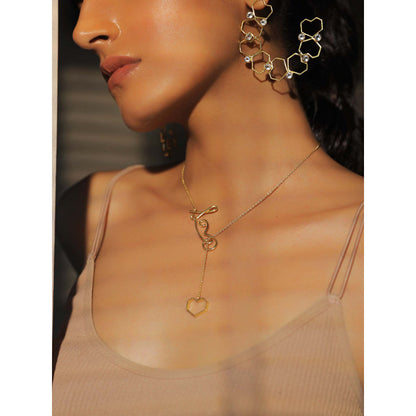 VARNIKA ARORA Pierce-22K Gold Plated Love Heart Neckpiece
