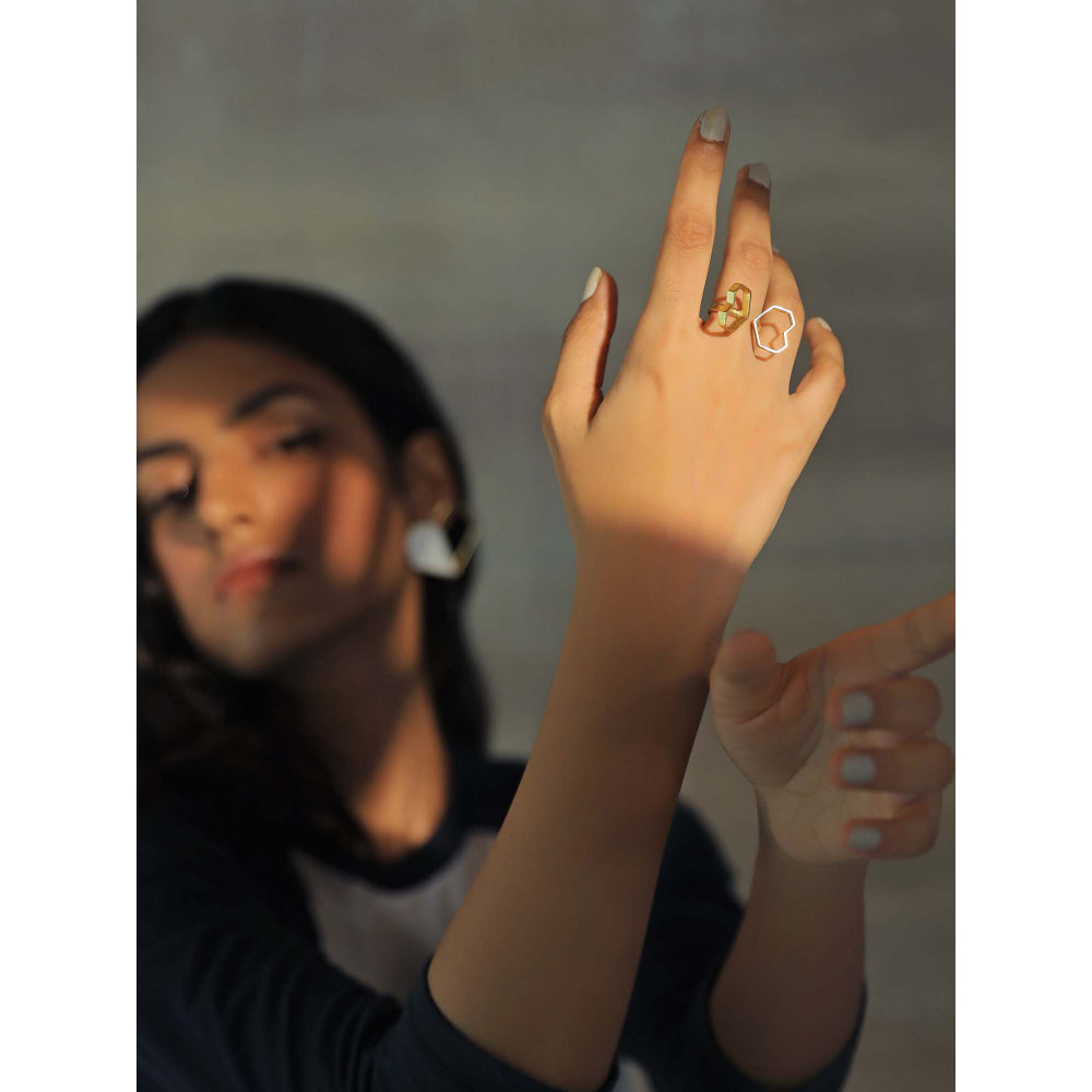 VARNIKA ARORA Brace- 22K Gold Plated Heart Ring