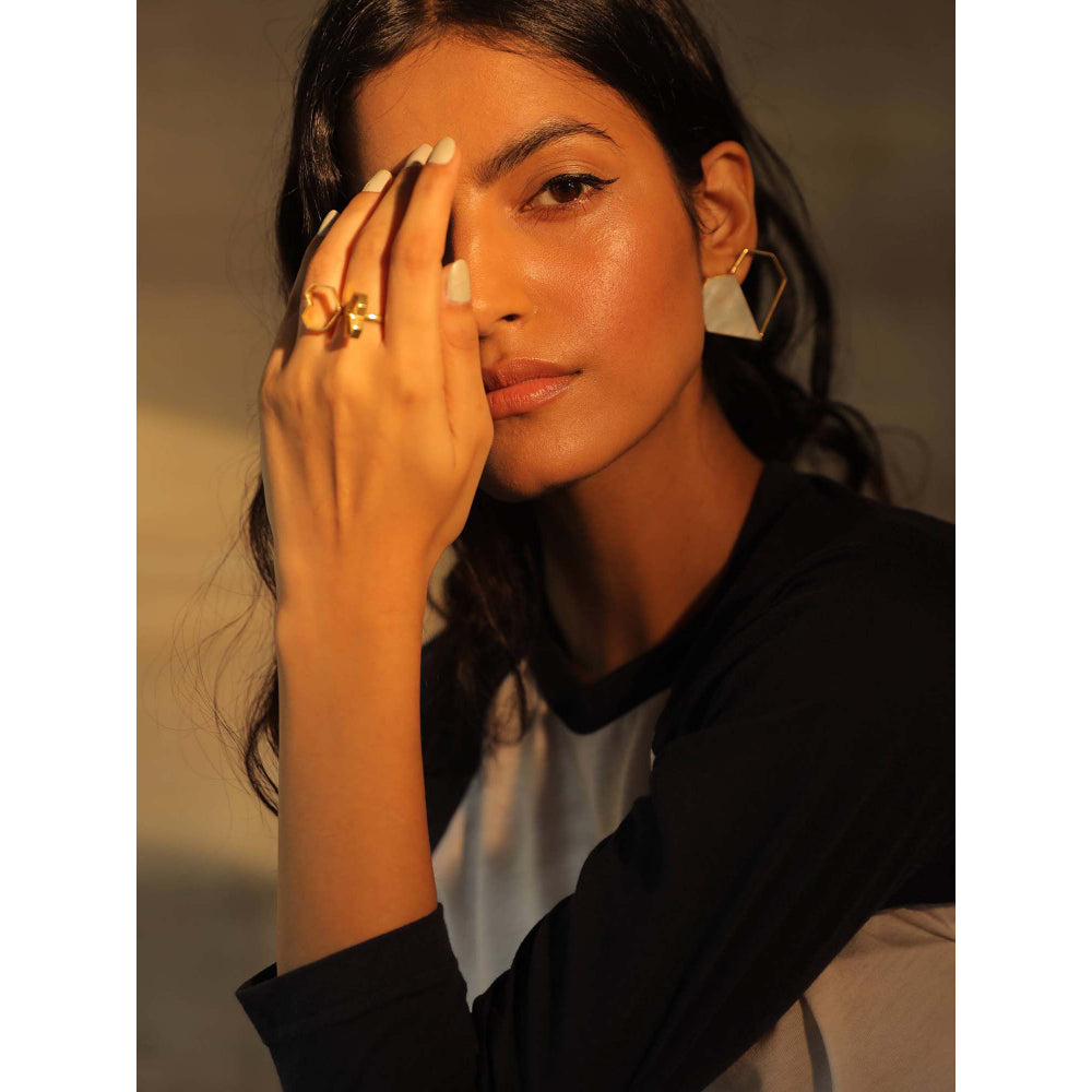 VARNIKA ARORA Brace- 22K Gold Plated Heart Ring