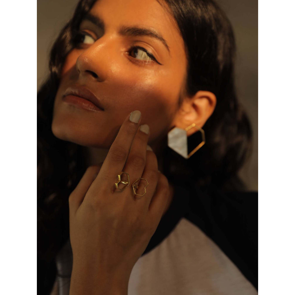 VARNIKA ARORA Brace- 22K Gold Plated Heart Ring