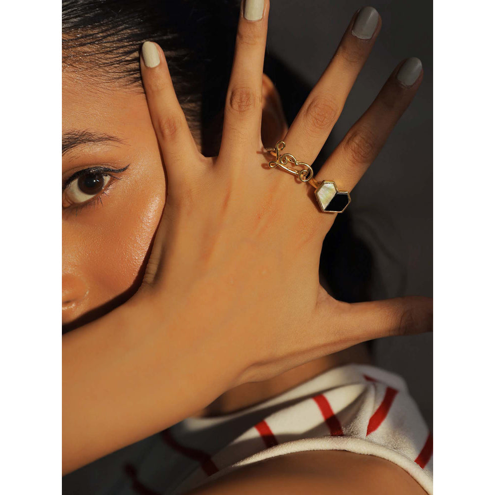 VARNIKA ARORA Ally-22K Gold Plated Love Ring