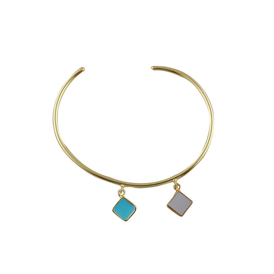 VARNIKA ARORA Austere Statement Bracelet- Turquoise