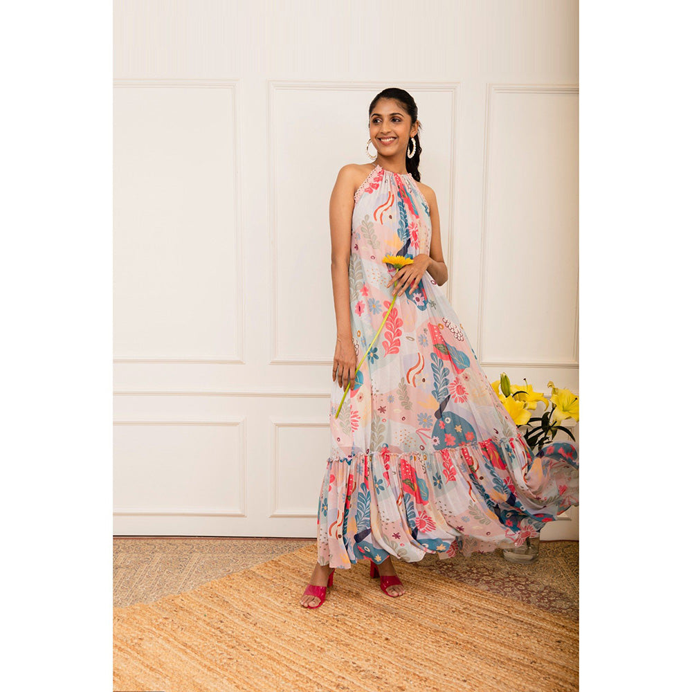 VARUN BAHL Multicolour Amoeba Printed Maxi Dress