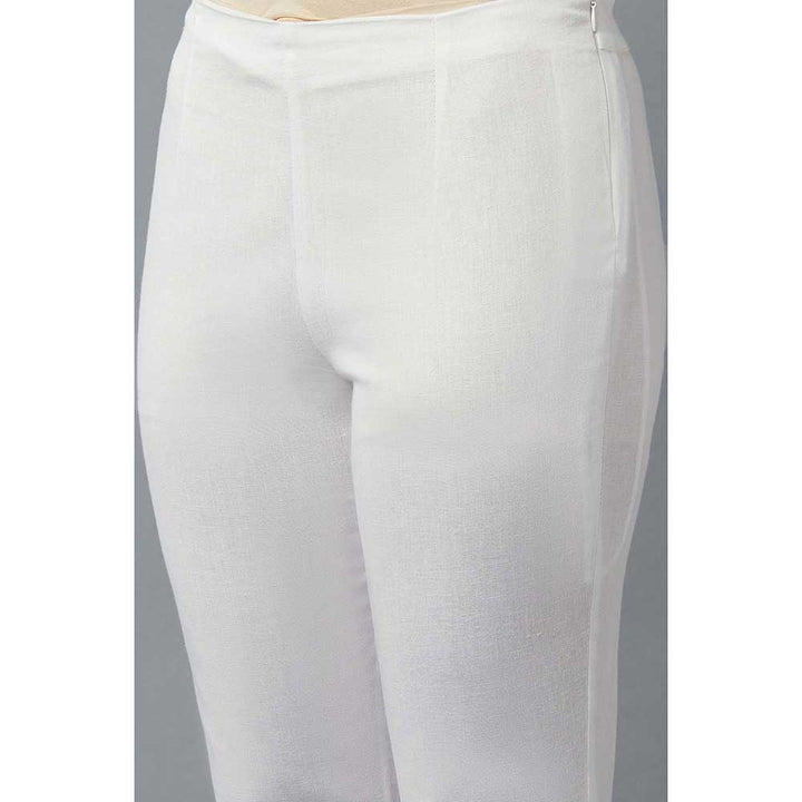 WISHFUL by W White Solid Slim Pant