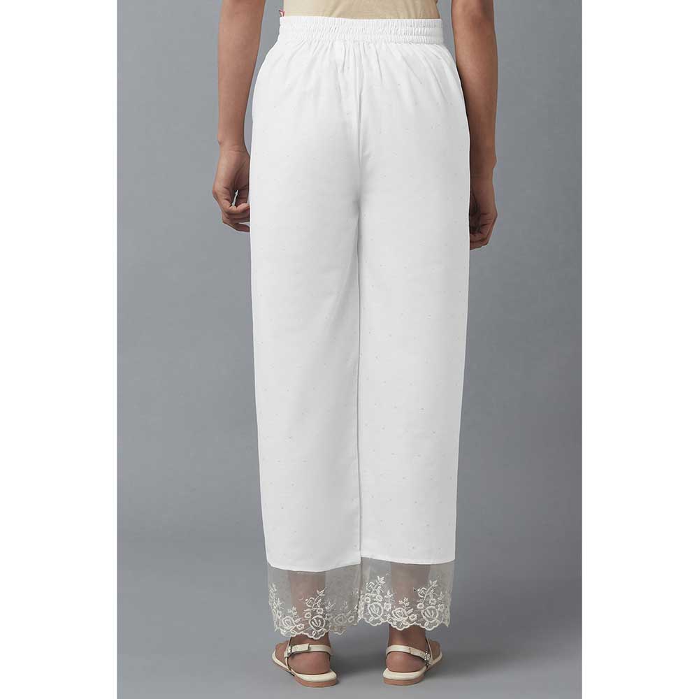 WISHFUL by W White Solid Parallel Pant