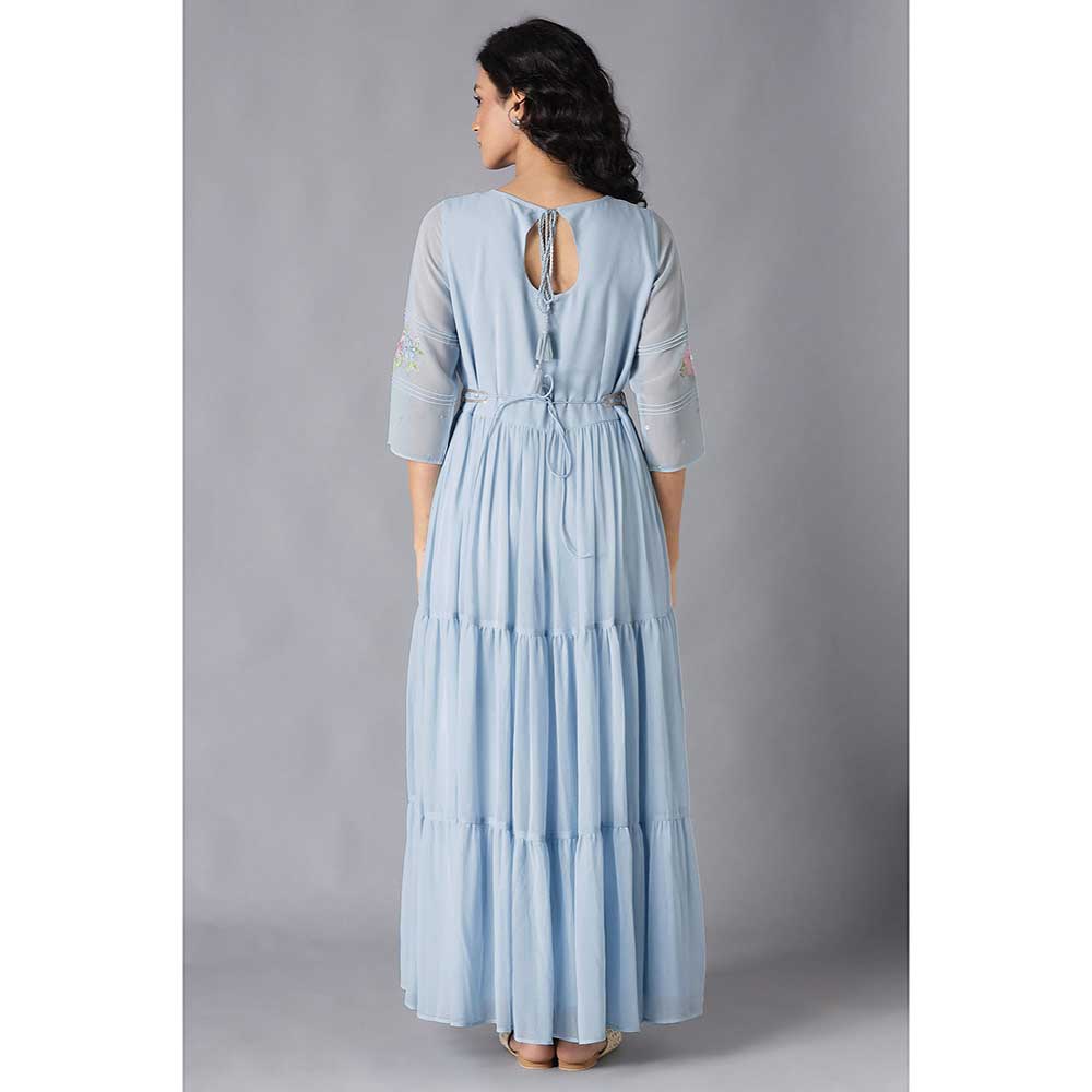 WISHFUL by W Blue Embroidered Dress
