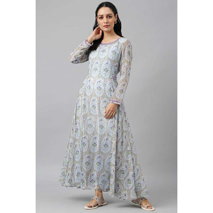 WISHFUL by W Blue Embroidered Dress