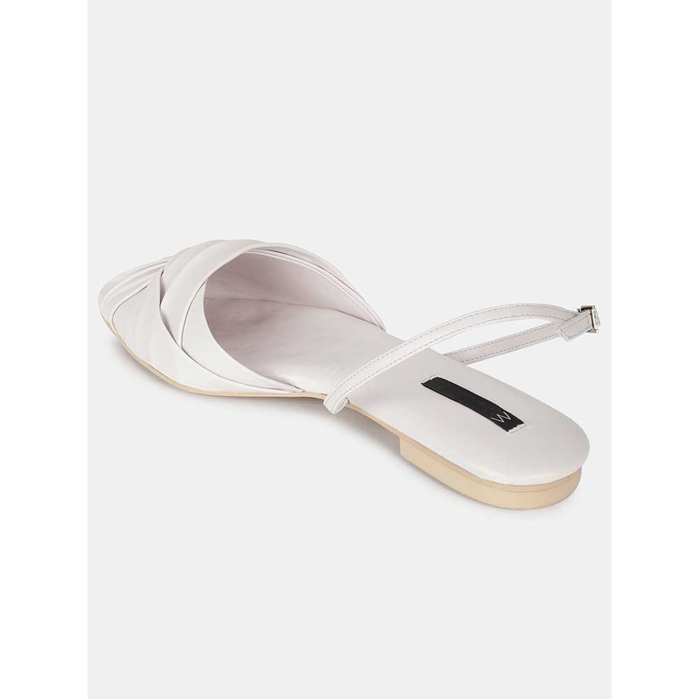 W Solid White Flats