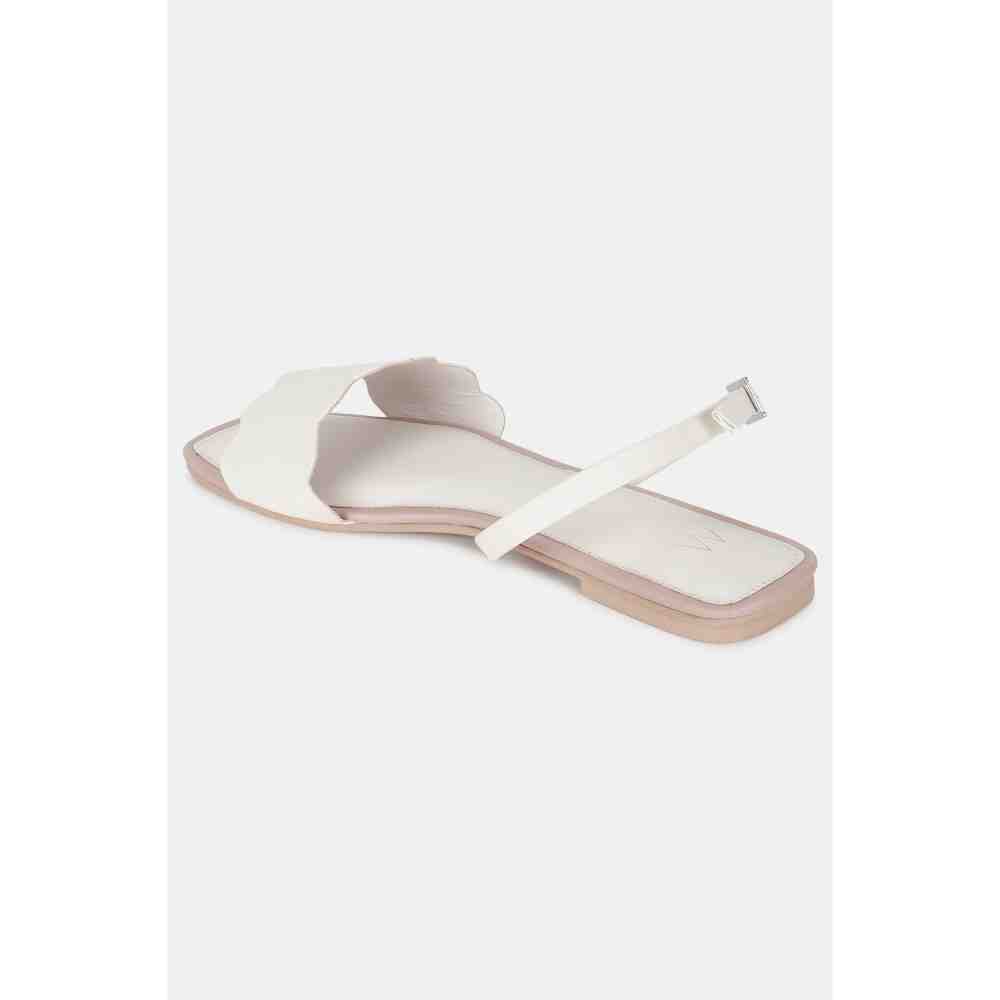 W Solid White Flats