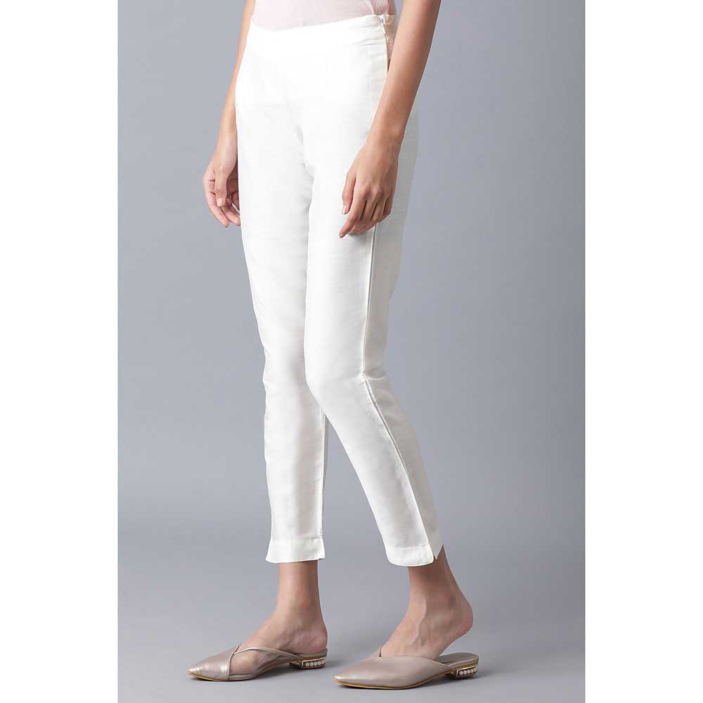 W Solid White Slim Pant