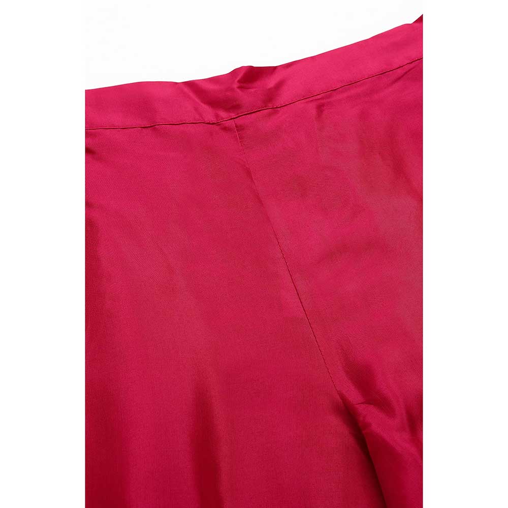 W Pink Solid Parallel Pants