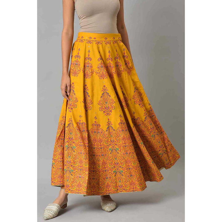 W Yellow Floral Skirt