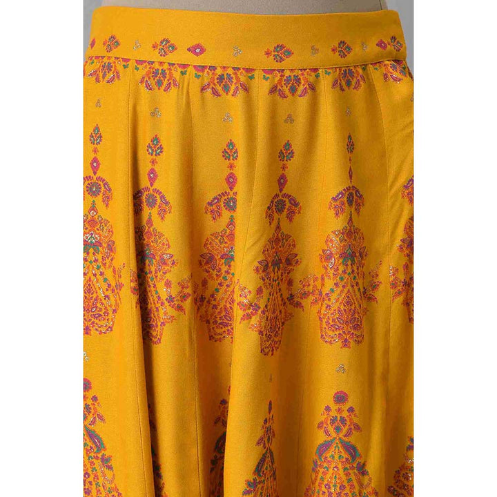 W Yellow Floral Skirt