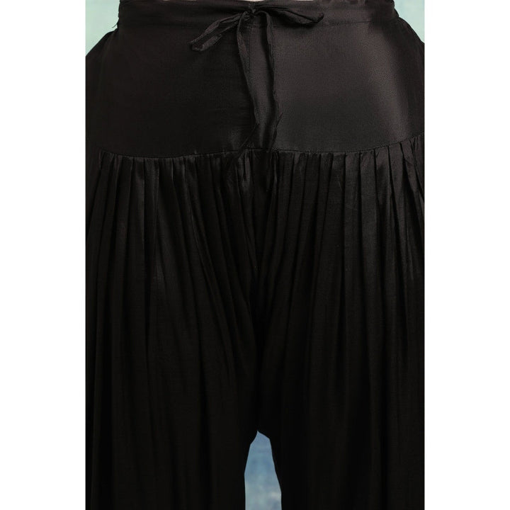 W Black Embroidered Pant
