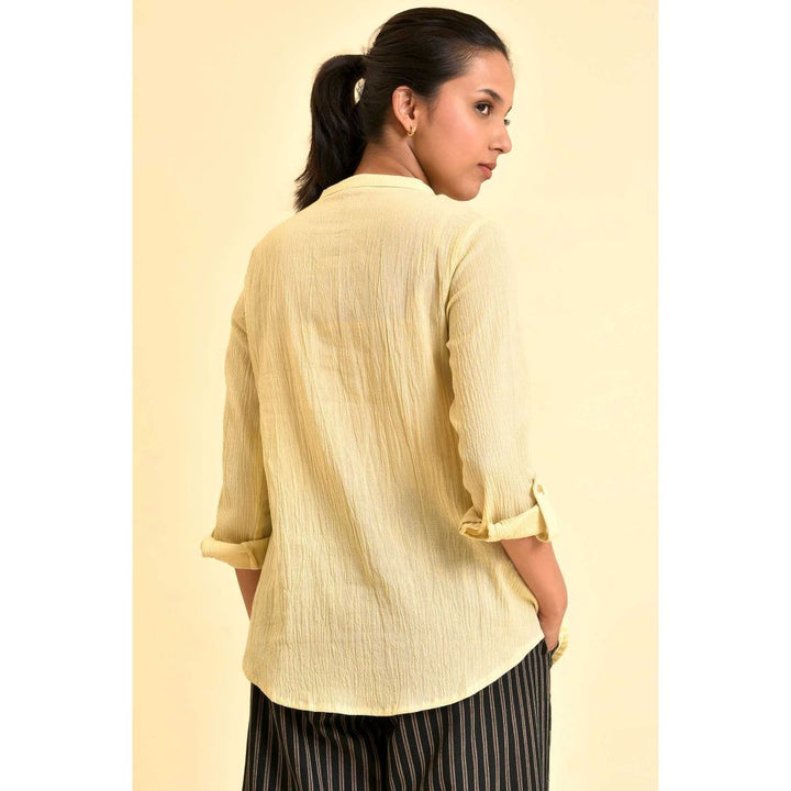W Yellow Textured Top