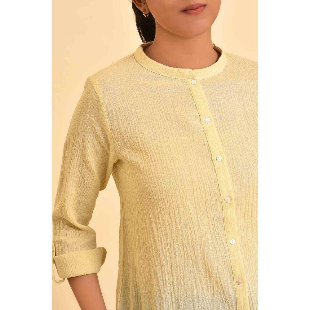W Yellow Textured Top