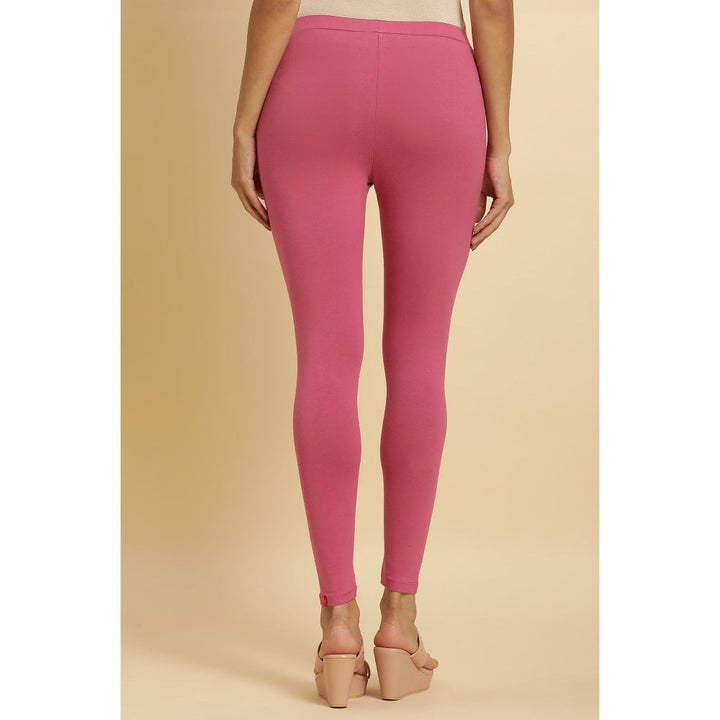 W Pink Solid Tights