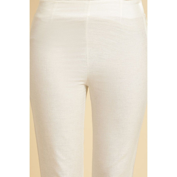 W White Solid Slim Pant
