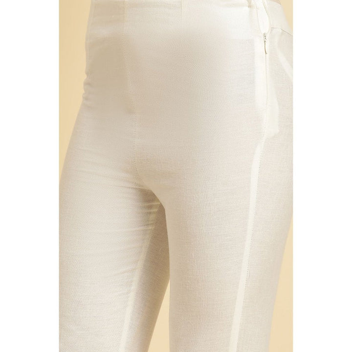 W White Solid Slim Pant
