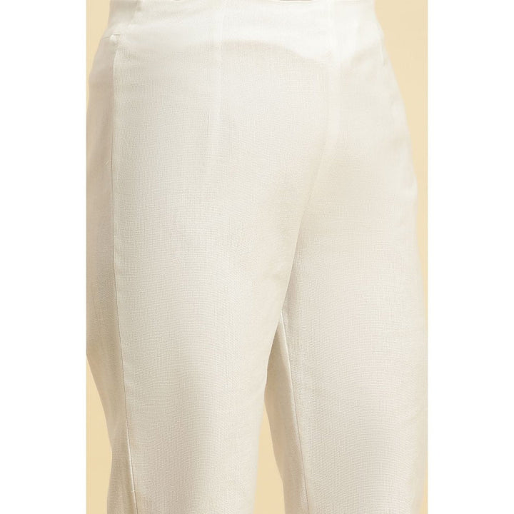 W Off White Solid/Plain Slim Pant