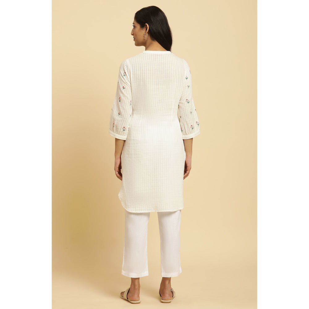 W Embroidered White Tunic