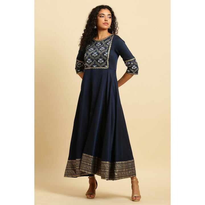 W Blue Embroidered Dress